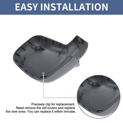 Left Passenger Side Mirror Cover Cap Grey for Citroen Berlingo (2013-2019)