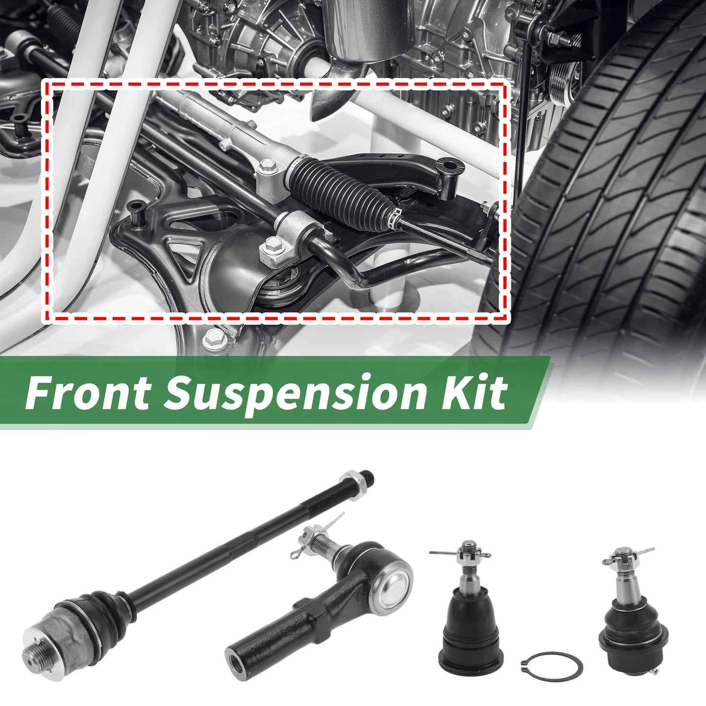 8pcs Suspension Kit Inner/Outer Tie Rod End Ball Joint for GMC Sierra 3500