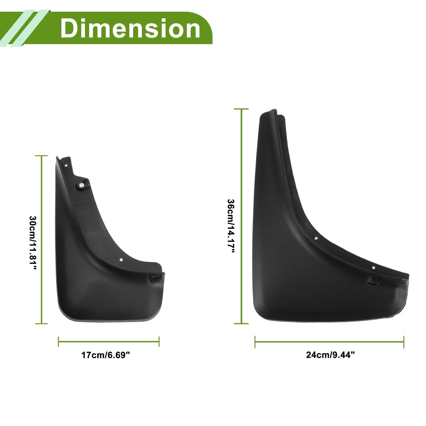 Mud Flaps Splash Guards 1 Set for Jeep Cherokee (2014-2018)