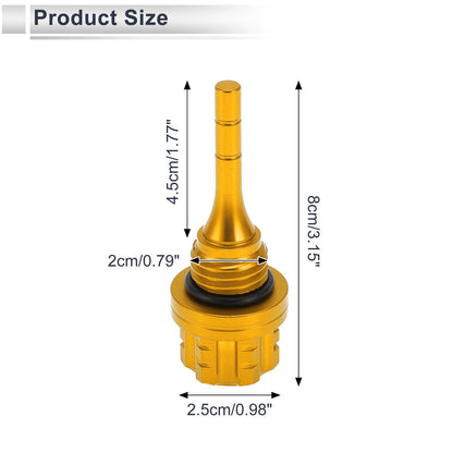 1 x Dipstick Cap Plug for Engine Crankcase Gold Tone for Motorcycle