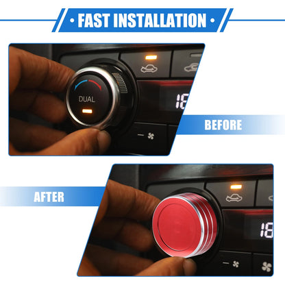 4 x AC Climate Control Knob Rings for Subaru Forester (2019-2023) Red