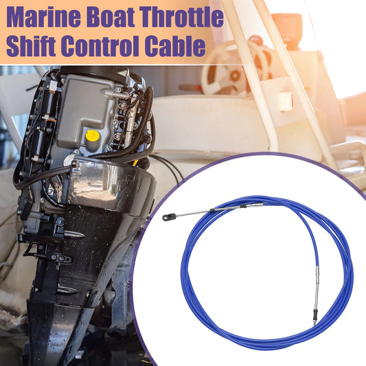600cm 20FT Throttle Control Cable Blue with Fastening Head for Marine Boat