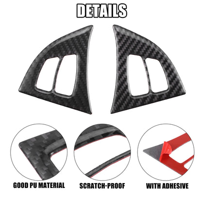2 x Car Steering Wheel Cover Trim for BMW X5 E70 (2007-2013) Carbon Fiber Black
