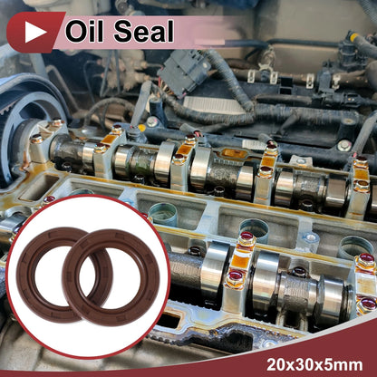Oil Seal 20x30x5mm Brown 2 x FKM Rubber for Car