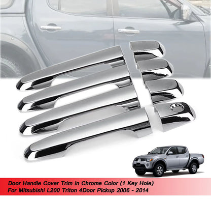 4 Door Handle Cover Trim for Mitsubishi L200 Triton (2006-2014)
