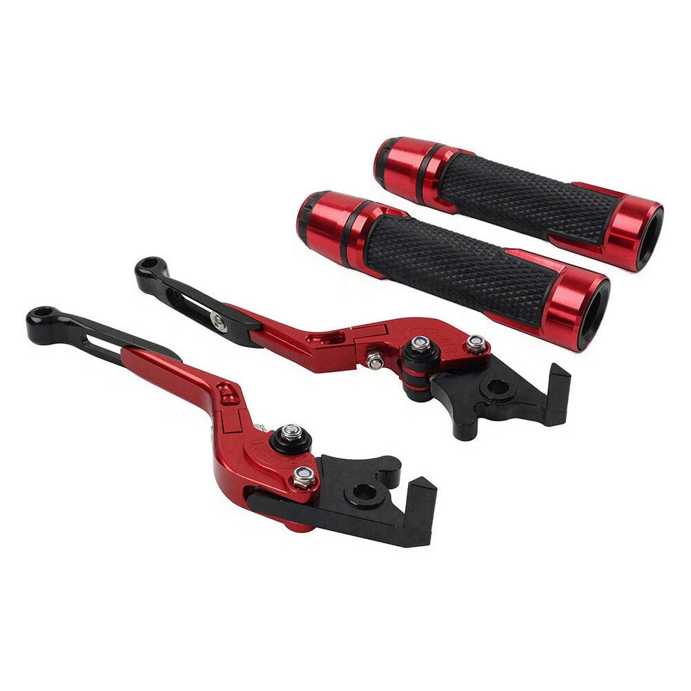 Red Extendable Brake Clutch Lever Grip Set for Yamaha YZF R1M R1S (2015-2023)