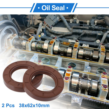 Oil Seal 2 x 38x62x10mm Seal Ring Rotary Shaft Seal FKM Rubber