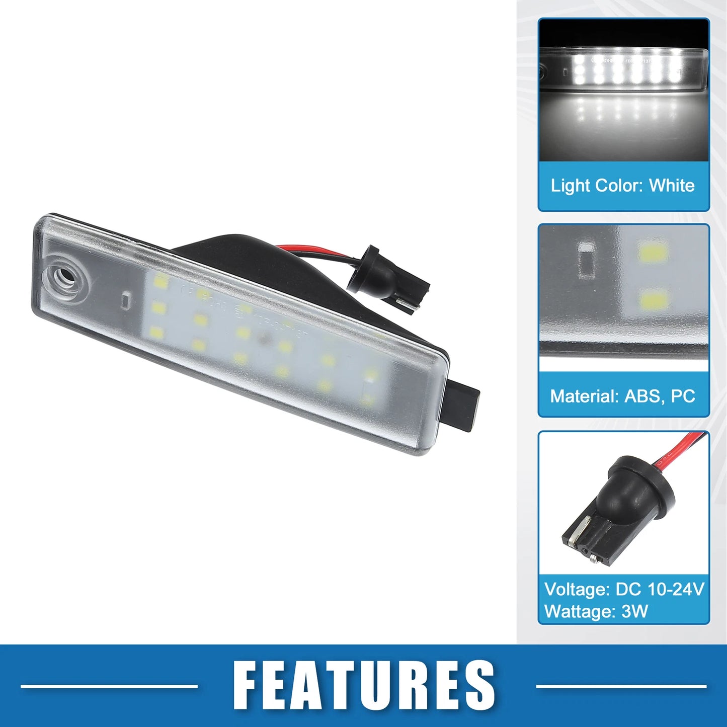 White LED License Plate Lights for Toyota RAV4 (2010-2014)