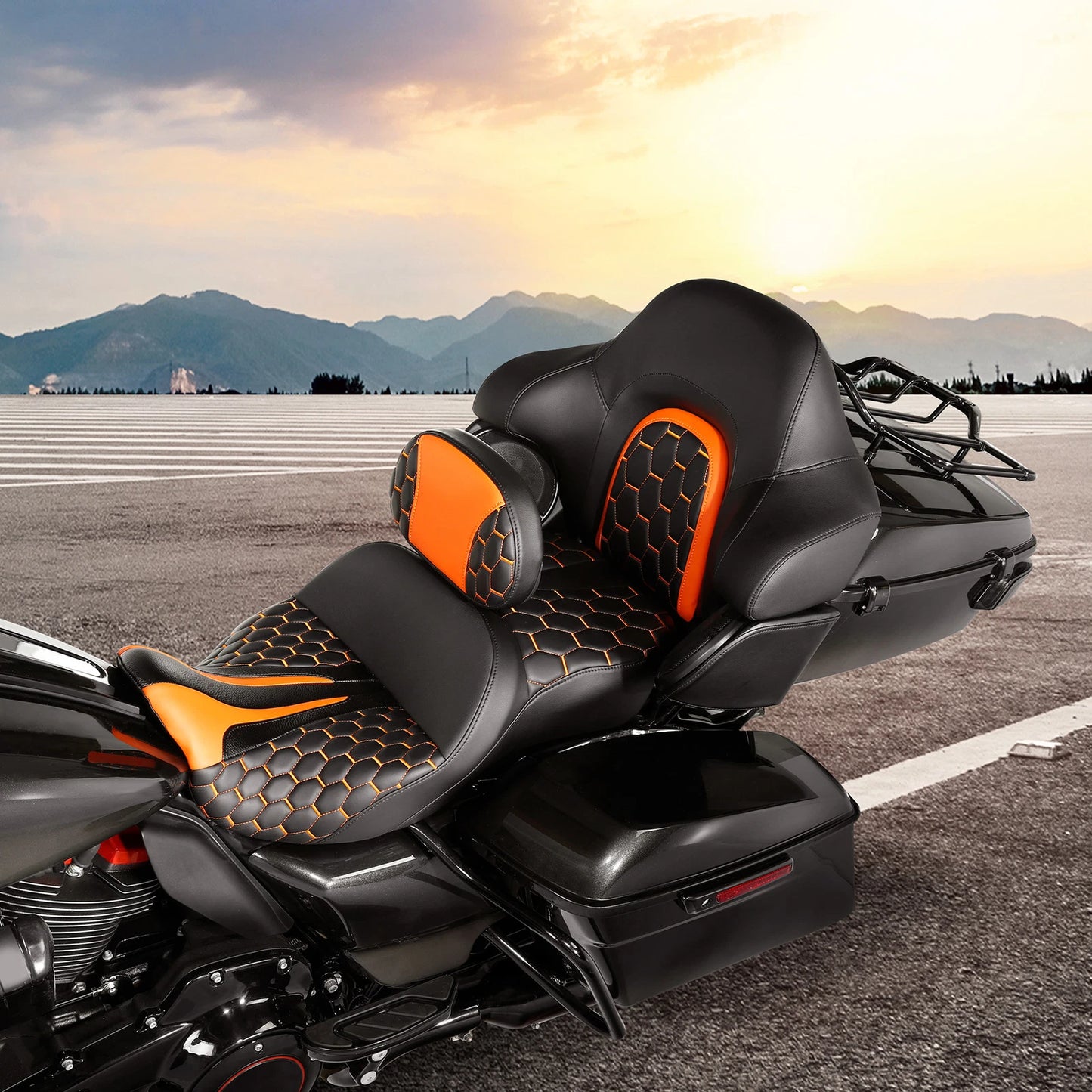 Driver Passenger Seat & Backrest for Harley Street Electra Glide (2014-2023)