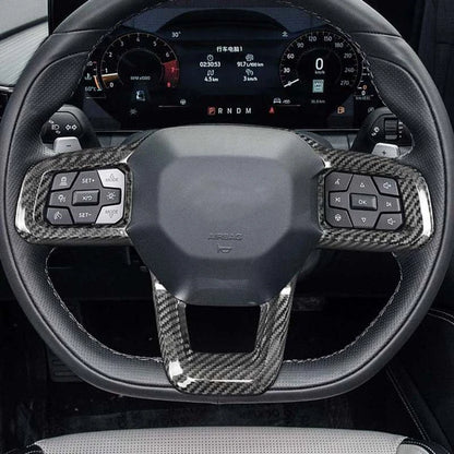 100% Carbon Fiber Steering Wheel Frame Cover Trim for Ford Mustang 2024