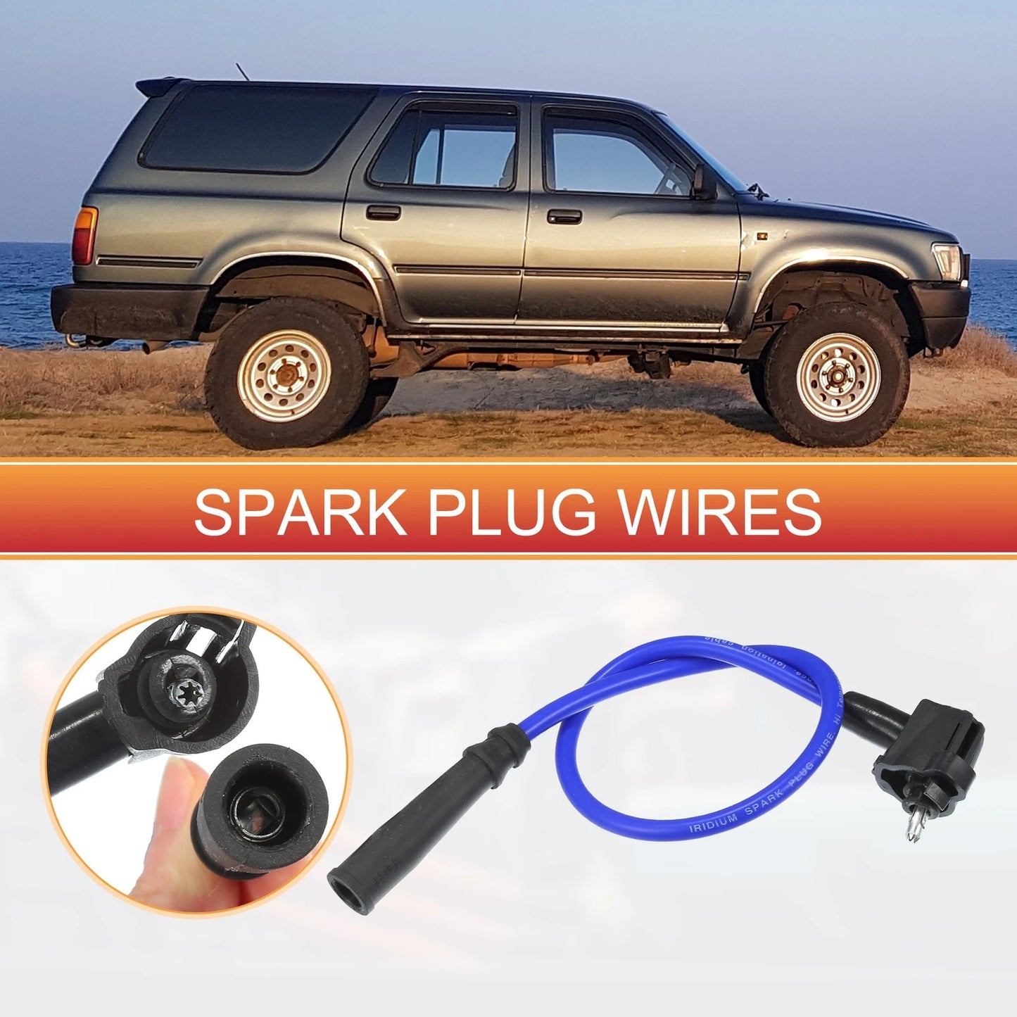5pcs Spark Plug Wire Ignition Coil Cable for Toyota 4Runner (1994–1995)