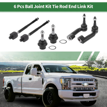 6 Pcs Front Suspension Kit Tie Rod Ends for Ford Expedition (2003-2023)