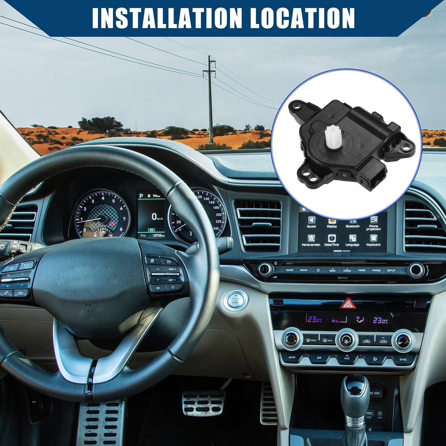 HVAC Heater Blend Door Actuator for Hyundai Azera Elantra Sonata (2006-2012)