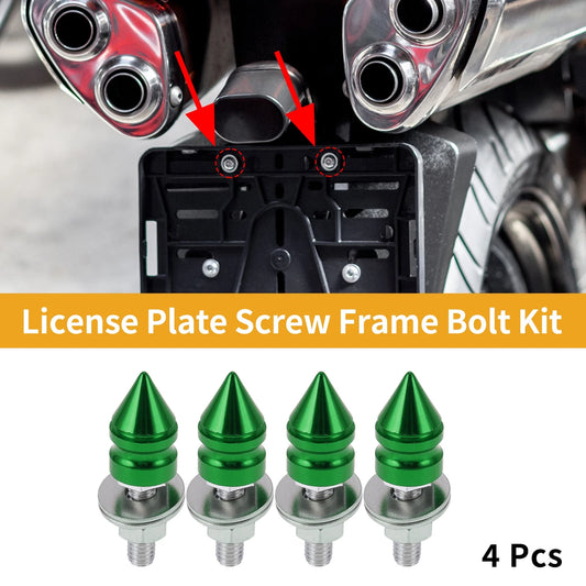License Plate Screws Cover M6 45mm Green 4 Pcs for Universal Motorcycle