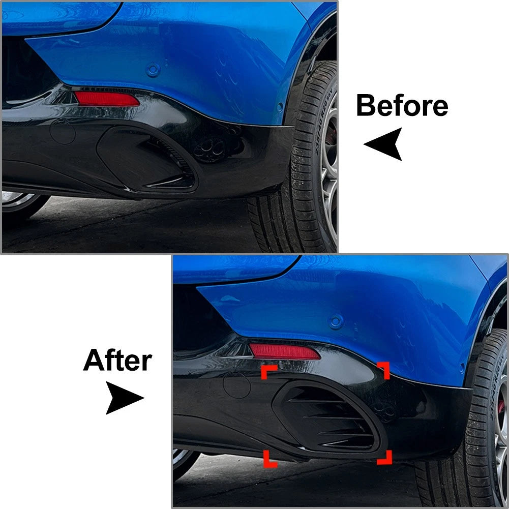Glossy Black Rear Bumper Side Vent Covers for Alfa Romeo Tonale (2023-2026)