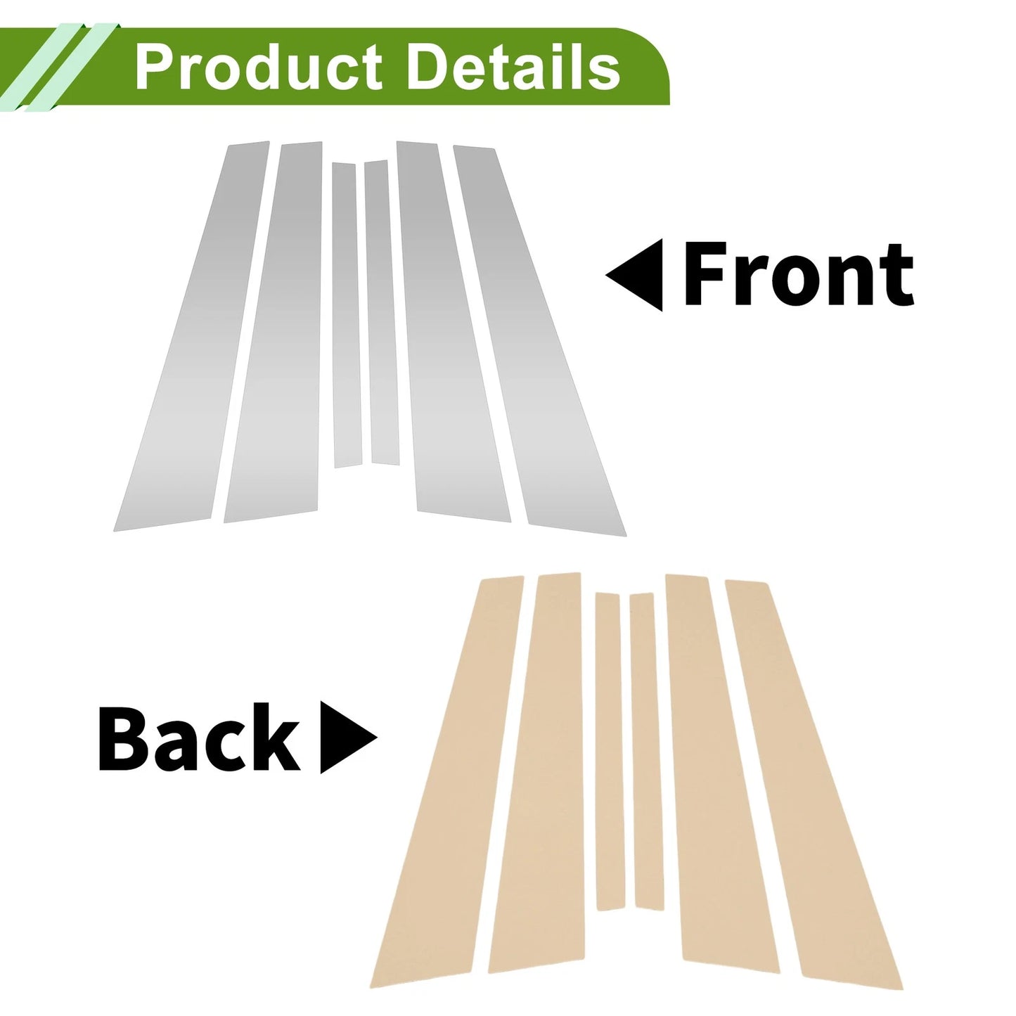 6x Door Pillar Window Trim for BMW 7-Series (2002-2008)