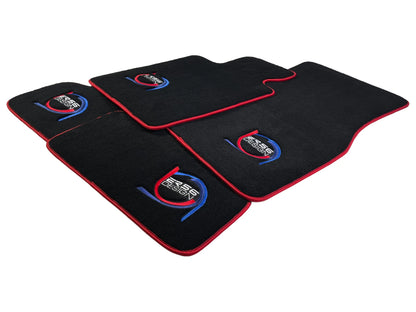 Black Floor Mats for BMW ER56 Design with Red Trim - Premium Quality