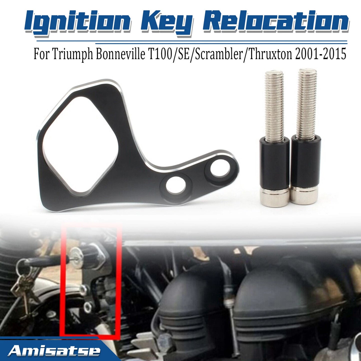 Ignition Key Relocation Bracket for Triumph Bonneville Thruxton (2001-2015)
