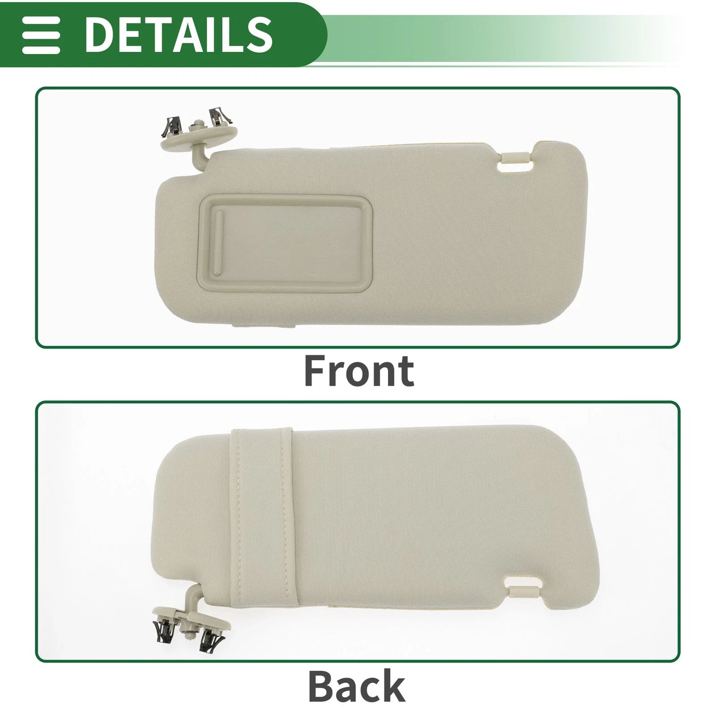 Left Sun Visor with Mirror for Toyota Corolla (2011-2013)