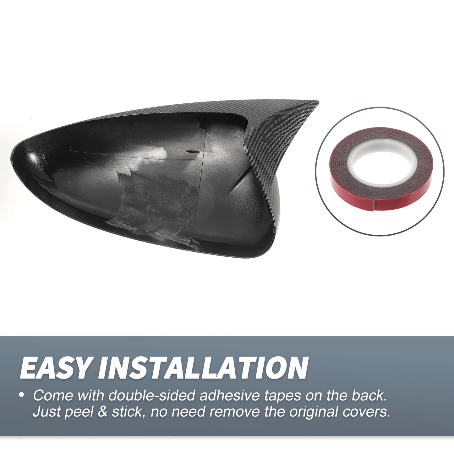 Rearview Mirror Cover Overlay Black Carbon Fiber for Chevrolet Cruze