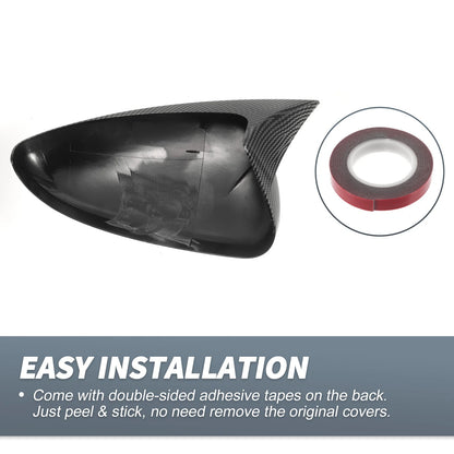 Rearview Mirror Cover Overlay Black Carbon Fiber for Chevrolet Cruze