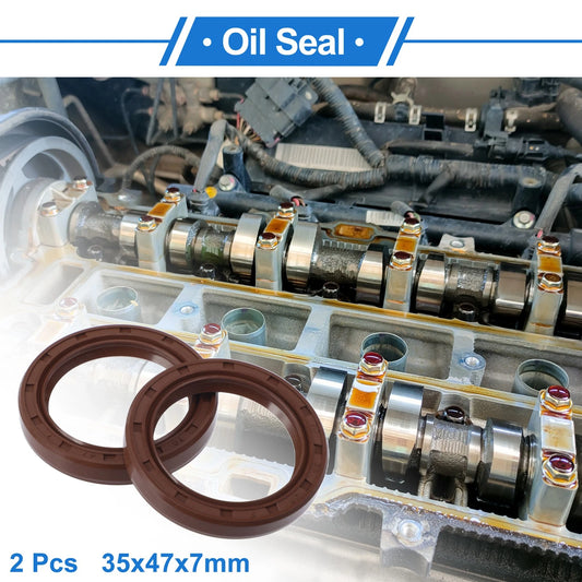Oil Seal 35x47x7mm Brown 2 x Rotary Shaft Seal FKM Rubber for Make Model
