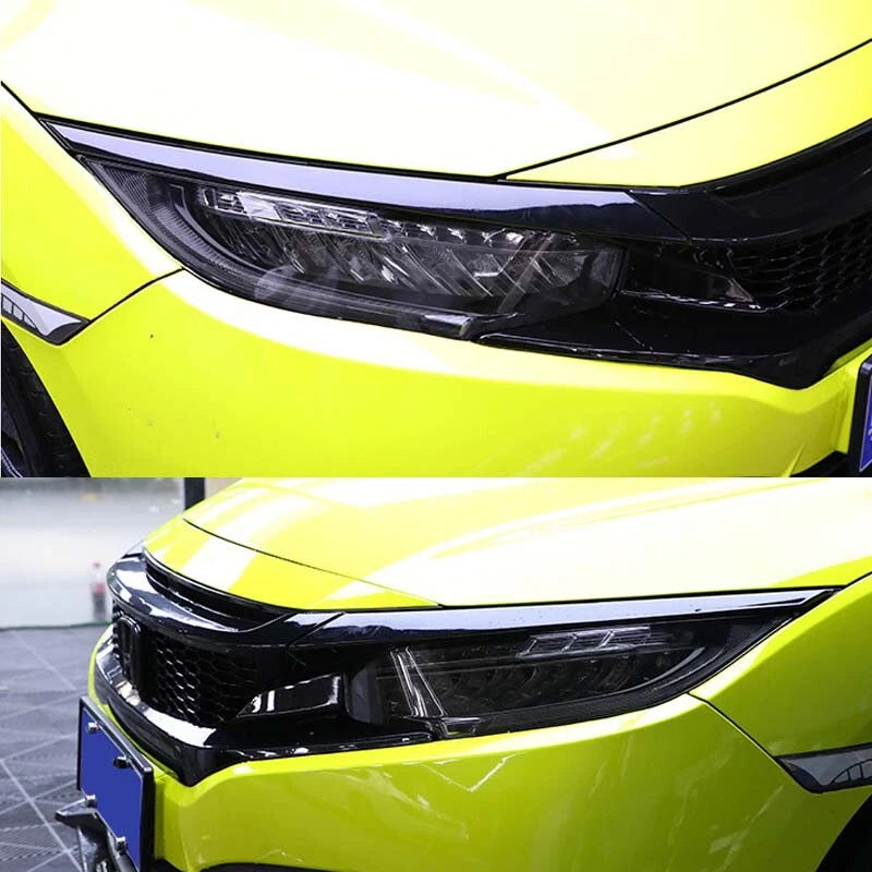 Car Smoke Black TPU Headlight Protect Film Sticker Fit For Civic X 2017-2019