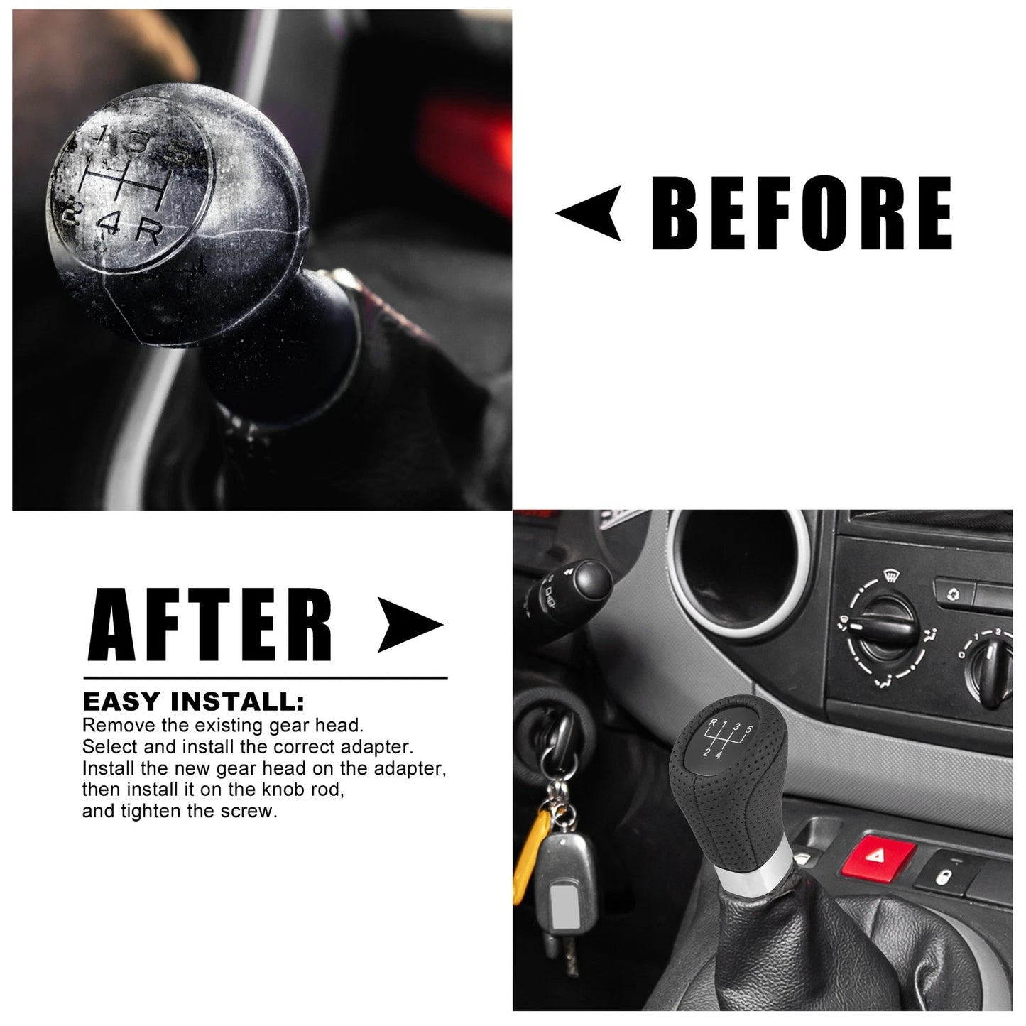 5 Speed Gear Shift Knob Head Black Silver Tone for BMW 1 Series (2004-2013)