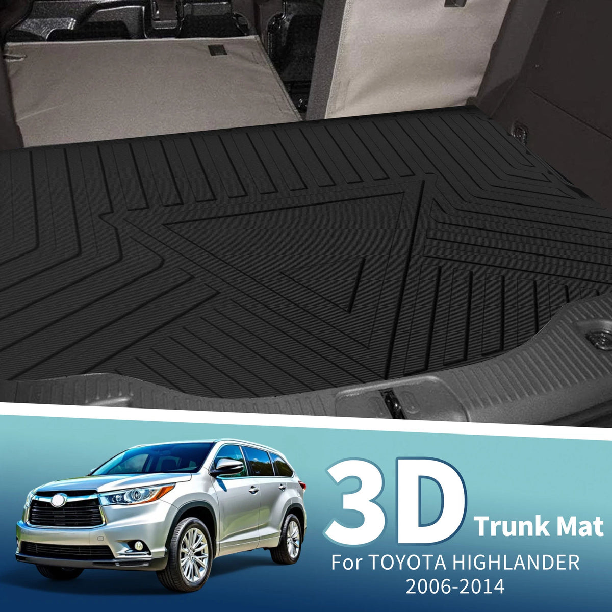 Cargo Liner Rear Trunk Mat for Toyota Highlander (2006-2014) 5/7 Seats