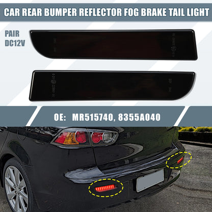 Smoked Rear Bumper Reflector Brake Lights for Mitsubishi Lancer (2008-2017)