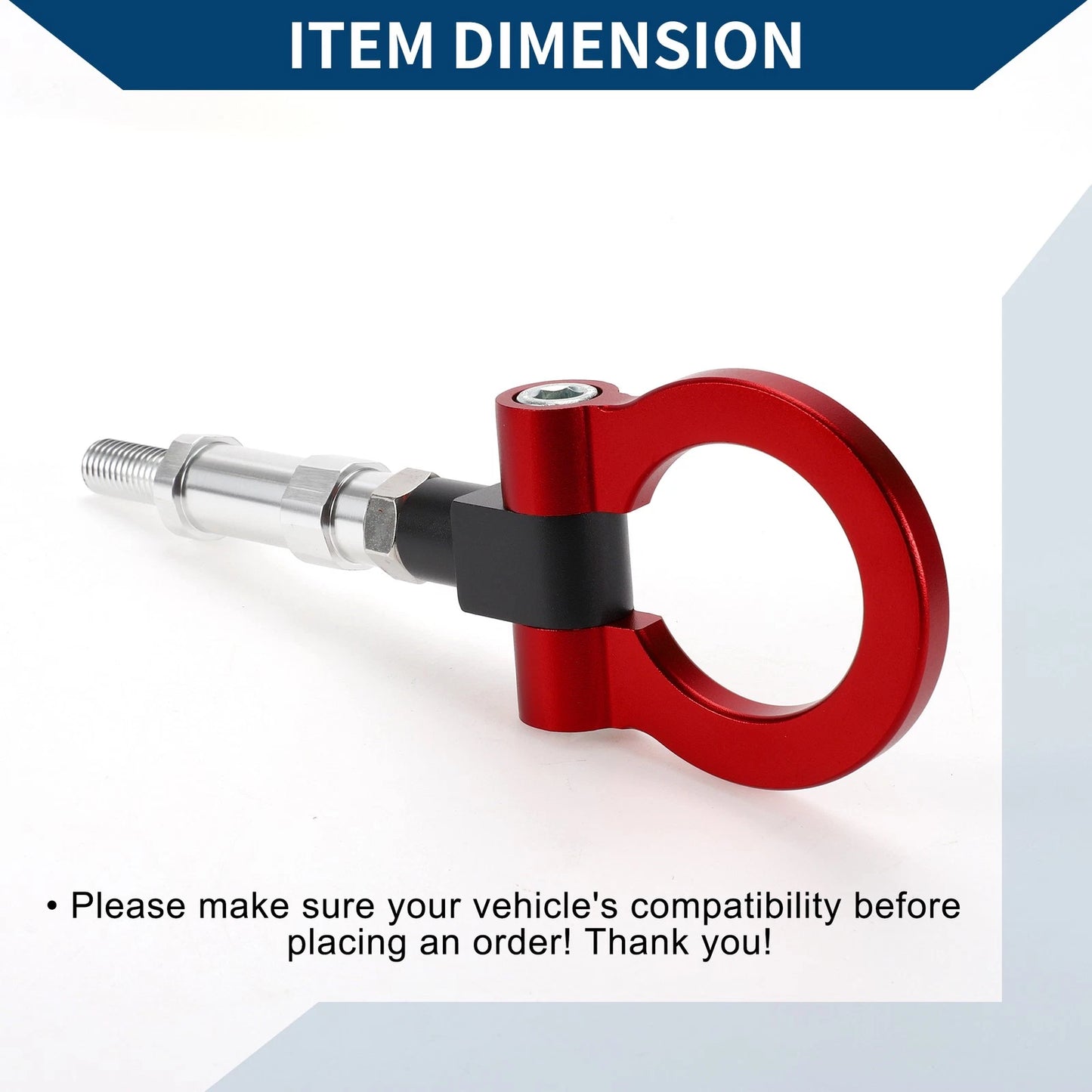 Tow Hook Ring 20.4cm for Honda S2000 (2000-2009) - Red Metal Accessory