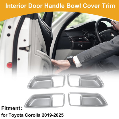 Interior Door Handle Bowl Cover Trim / Silver / Interior Door Handle Bowl Cover Trim for Toyota Corolla (2019–2025)