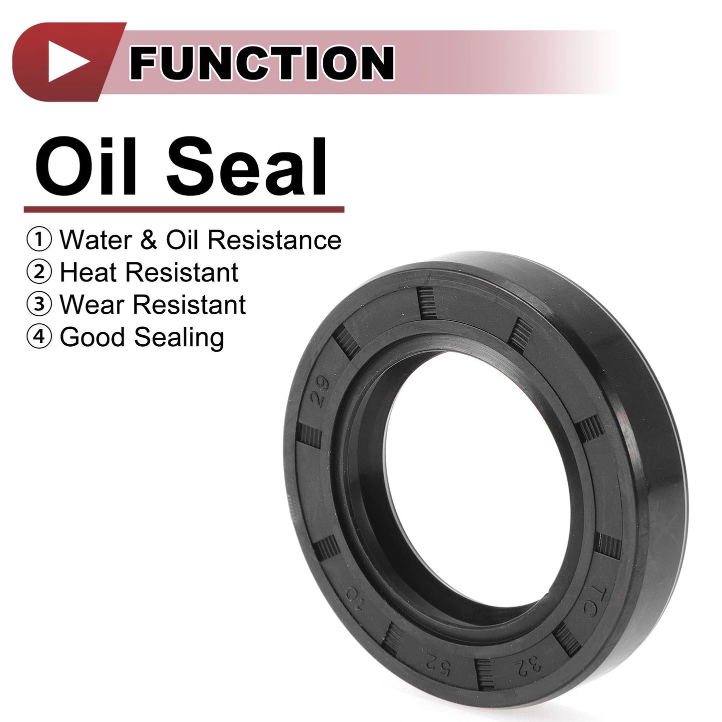 Rotary Shaft Seal 32x52x10mm Oil Seal Nitrile 70 Durometer Rubber 5 Pcs