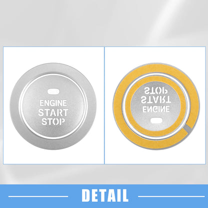 Engine Ignition Button Decal for Hyundai Sonata (2011-2014) Aluminum Silver Tone
