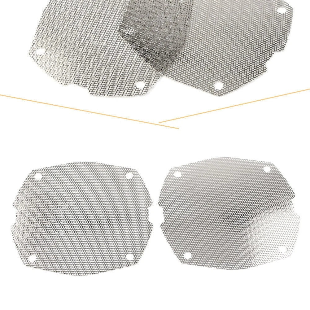 2 x Chrome Front Mesh Speaker Grilles for Harley Dresser FLH/T Electra Glide