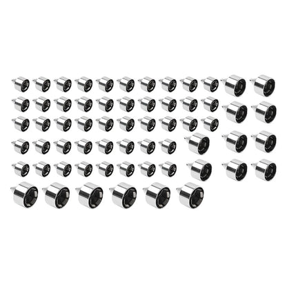 62X Engine Bolt Chrome Cap Kit for Harley Touring Road King Softail Trike (18-24)