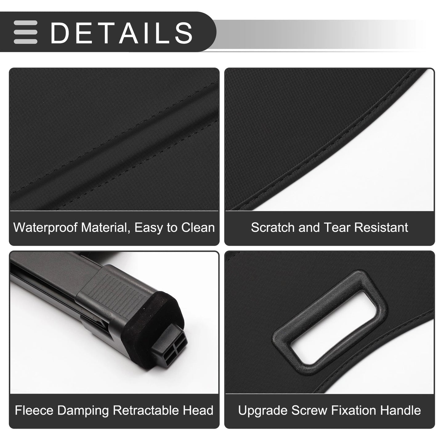 Retractable Cargo Cover for Honda Pilot 2023-2024 Trunk Parcel Shelf Black
