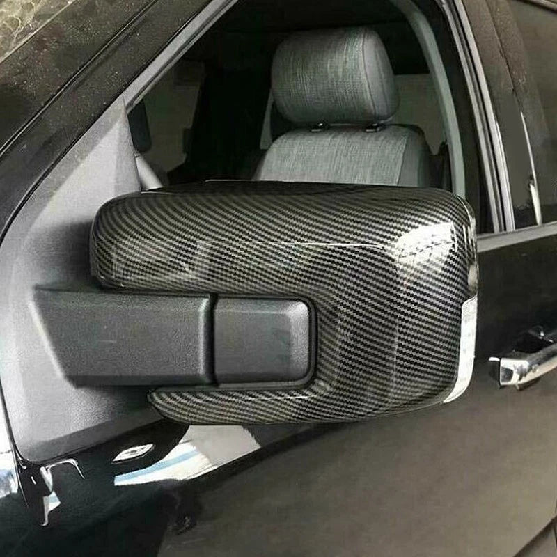 Carbon Fiber Style Exterior Mirror Caps for Ford F150 2021-2022