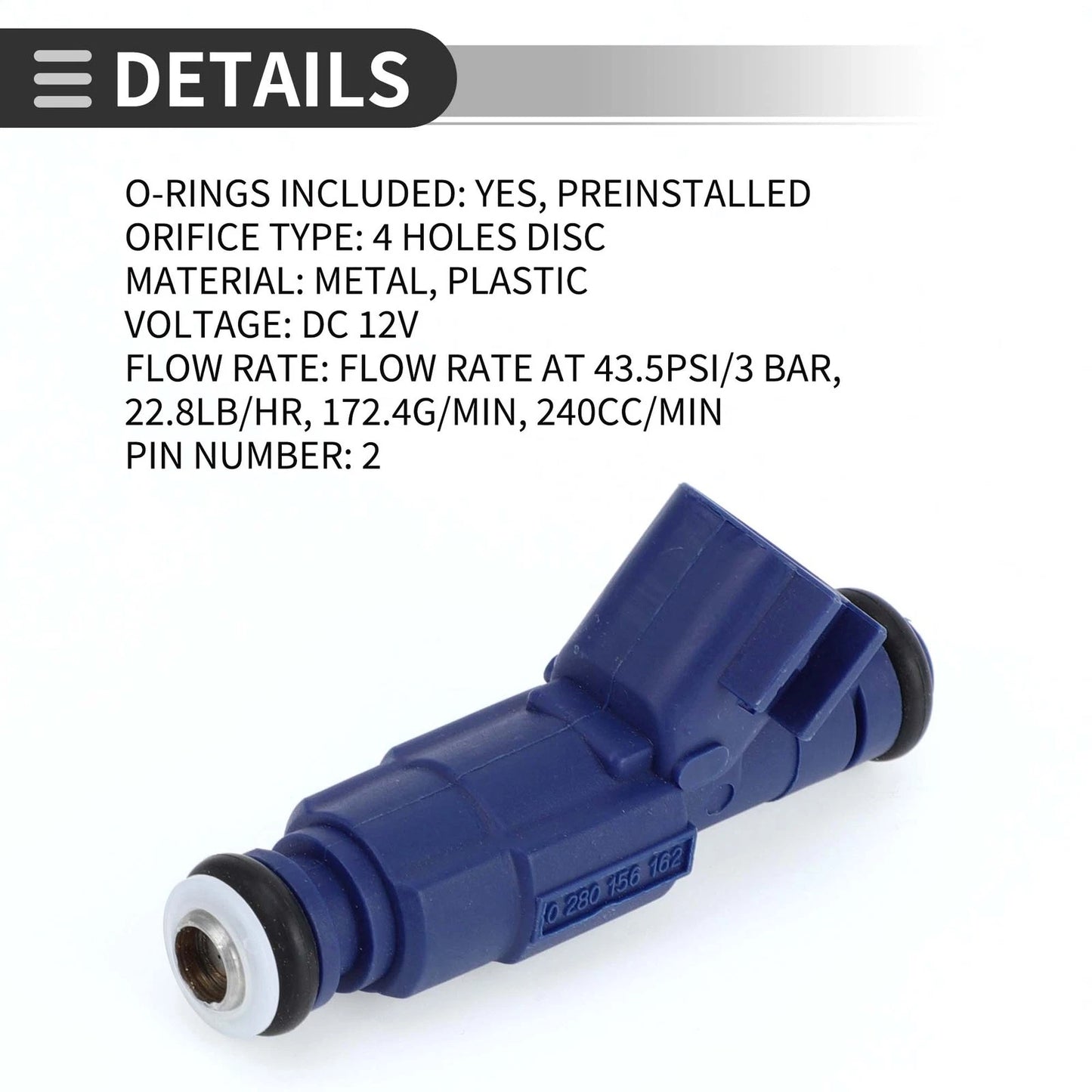 Fuel Injector for Ford Escape 2005-2008 2.3L Blue 1 x Unit