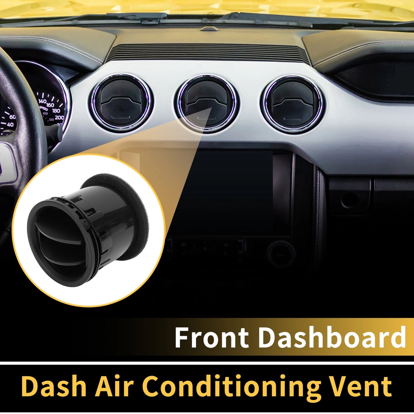 Dash AC Heater Air Vent for Ford F150 2004-2008 Center Outlet Black