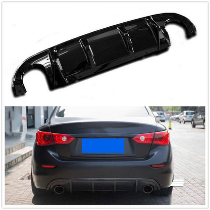 Rear Lower Bumper Diffuser Lip for Infiniti Q50 (2014-2017) Glossy Black
