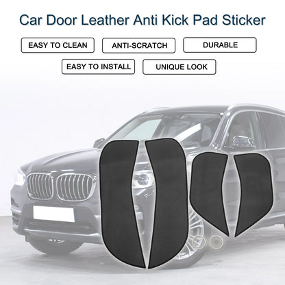 Car Door Leather Anti Kick Pad Sticker for BMW X3 (2011-2013) 1 Set Black