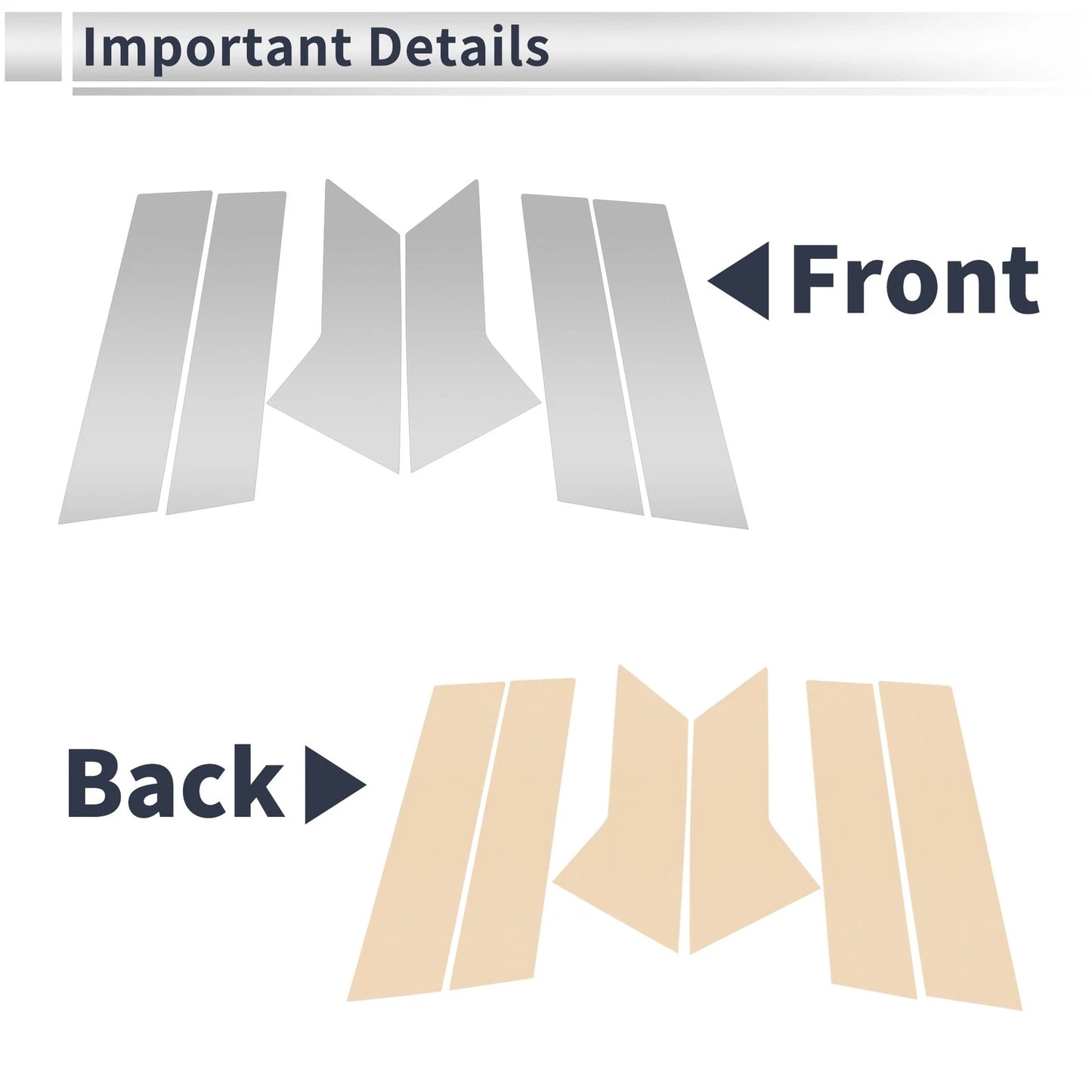 6 Pcs Door Pillar Window Trim for Mazda CX-3 (2015-2021) Silver Tone