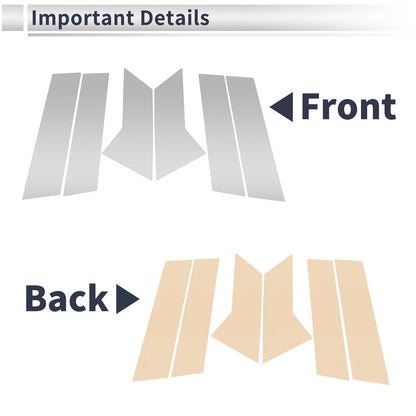 6 Pcs Door Pillar Window Trim for Mazda CX-3 (2015-2021) Silver Tone