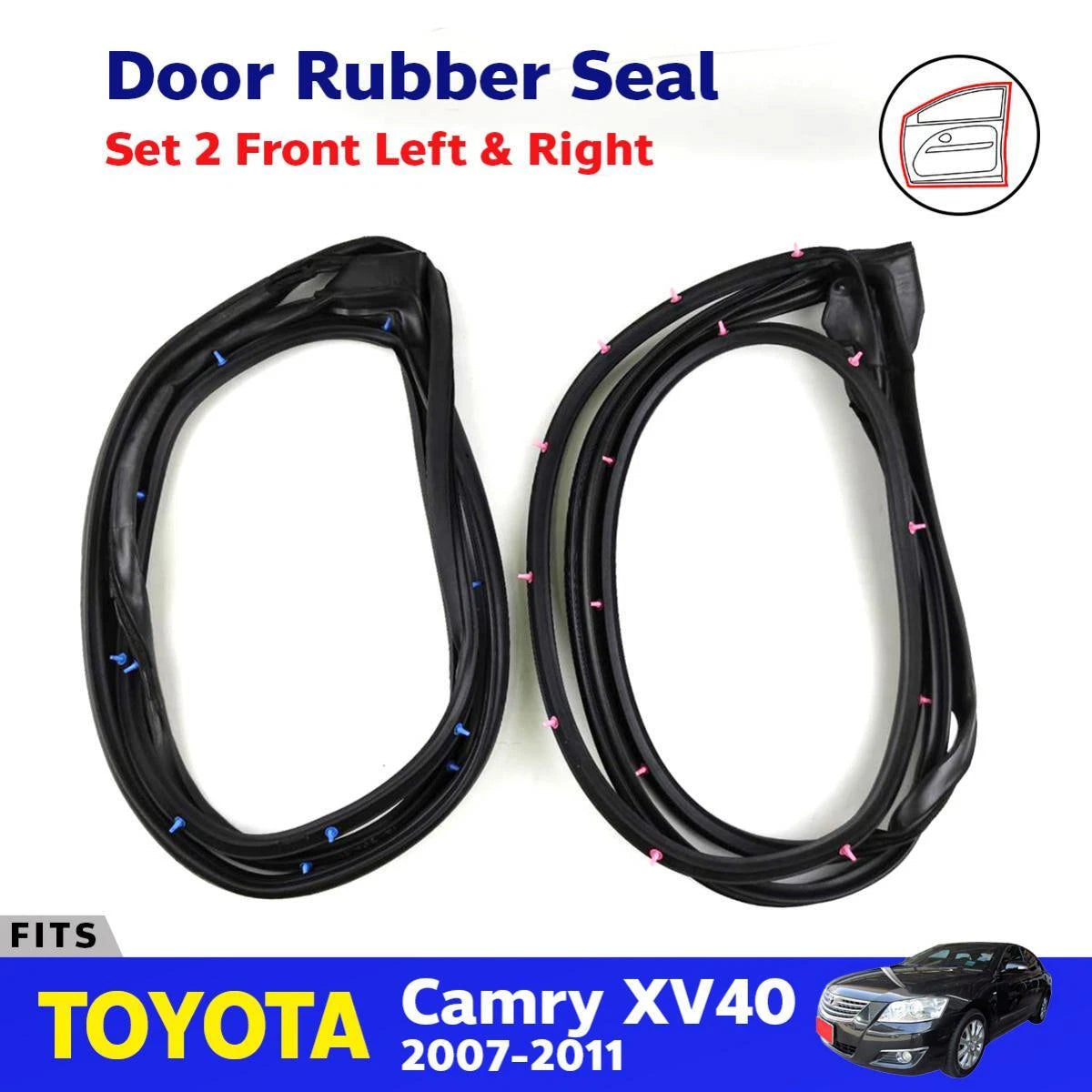 Door Rubber Seal Front FL+FR Fits Toyota Camry ACV40 ACV41 GSV40 SED 2007-11 D05