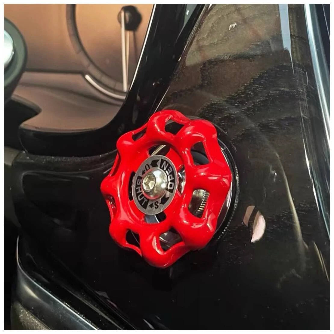 Red Car Interior Central Control Knob Water Valve Button Cover Decor (1 pc)