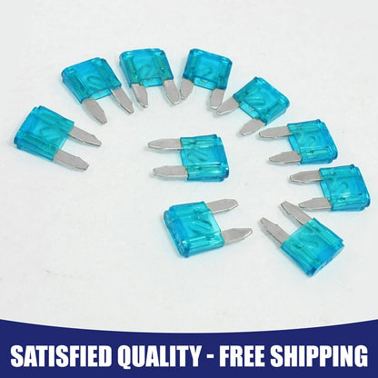 10 x 15A Teal Blue ATC Blade Fuses for Mini Auto (Universal)