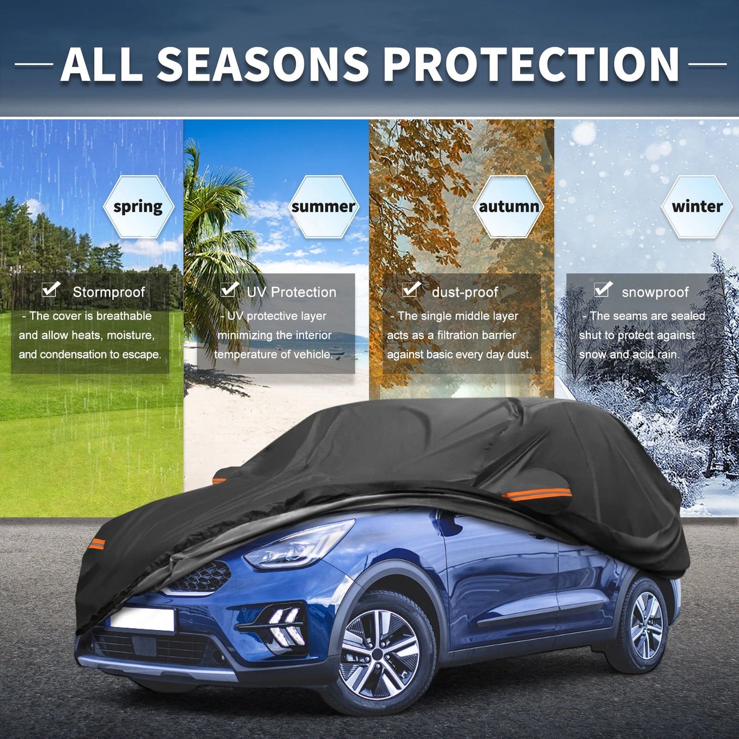 Waterproof Aluminum Film Car Cover for Kia Niro (2017-2023)