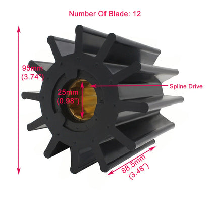 Raw Sea Water Pump Impeller Repair Kit for Jabsco, Caterpillar