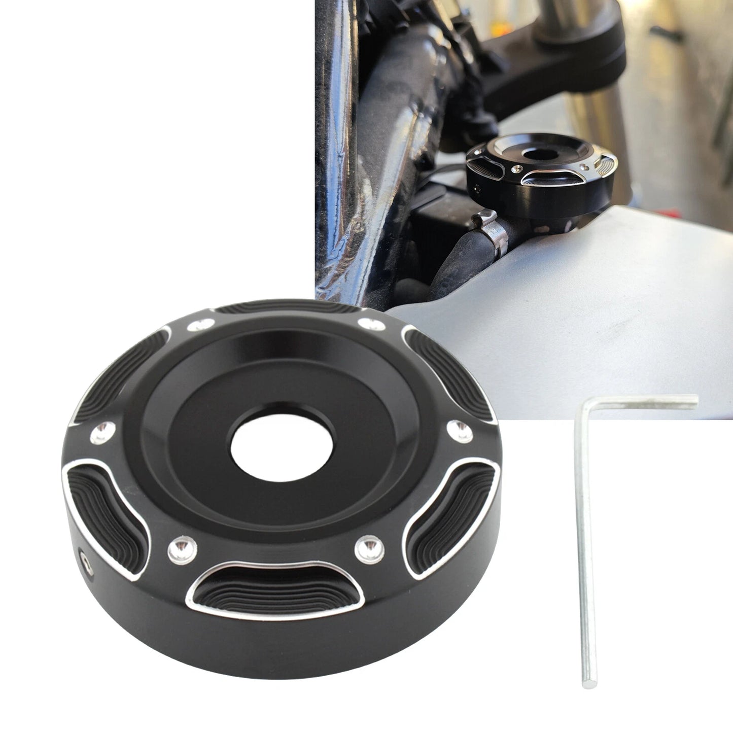 Radiator Cap Covers 2 x Black & White for Harley X350 (2023)